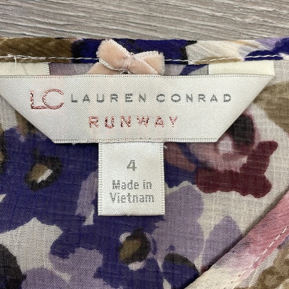 LC Lauren Conrad Runway Sheer Floral Long Sleeve Maxi Dress 4 - Picture 14 of 16